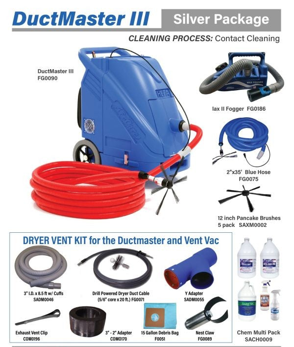 DuctMaster III Air Duct/Dryer Vent Cleaning Machine – Silver Package
