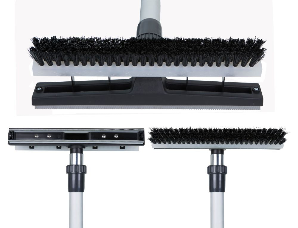 EDIC 334ACH-2 Dual Head Squeegee Wand with Scrub Brush