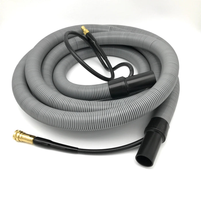 Tornado Insider Vacuum Hose, 1-1/2" x 20', Gray with insider solution line and swivel cuffs, Up to 400 P.S.I.