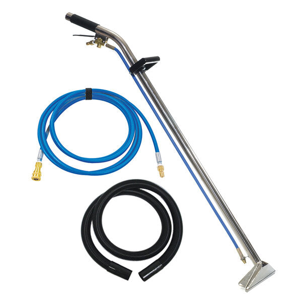 Sandia Sniper 12&quot; Stainless Steel Single Bend 1-Jet Wand with 15&#39; Vacuum and Solution Hoses for 6 Gallon Carpet Extractors