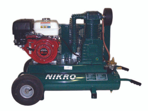 Nikro 9 H.P. Honda 2 Stage 175 PSI Portable Gasoline Compressor w/ Whip Blast System