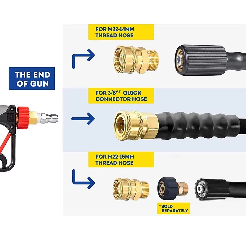 DryMaster Brass Pressure Wash 1/4" Male with Female Thread Quick Connect