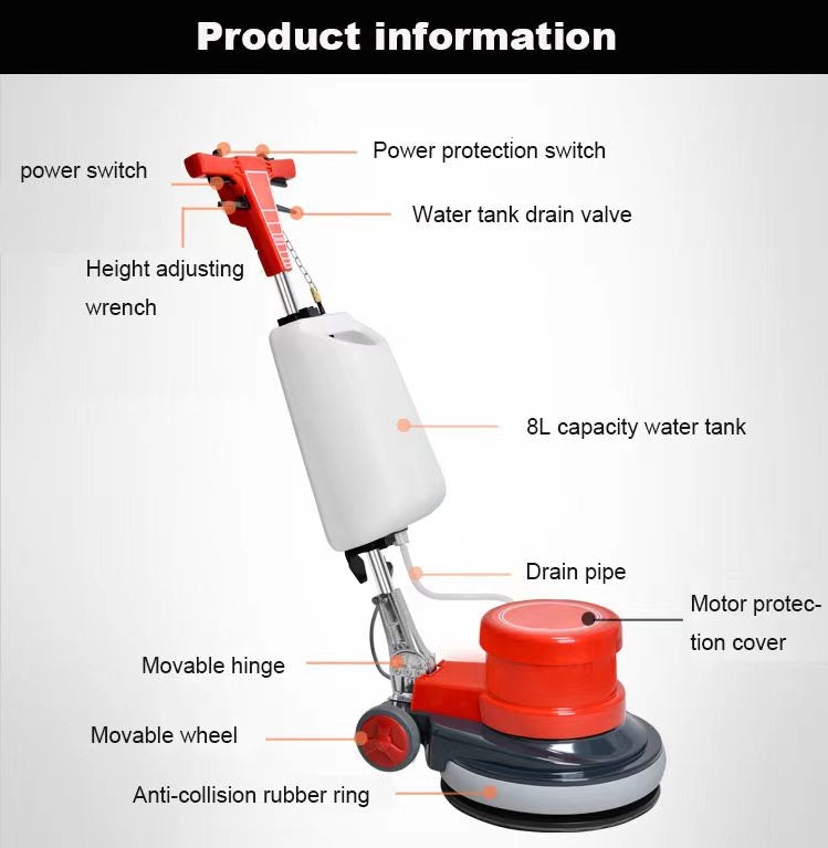 Single Brush 17&quot; Floor Scrubber