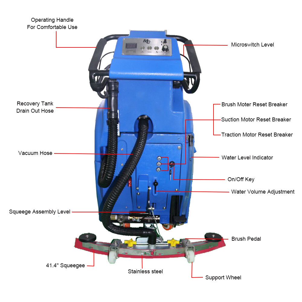 20 Gallon Walk-behind Commercial Floor Scrubber