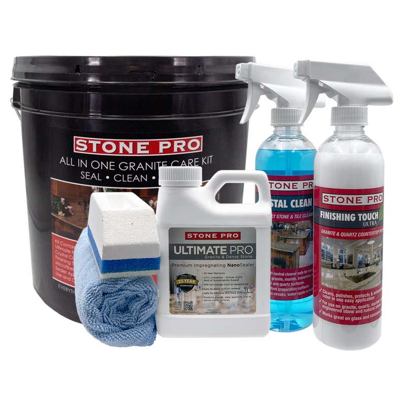 StonePro Granite Countertop Warranty Care Kit - Seal and Clean Granite Countertops