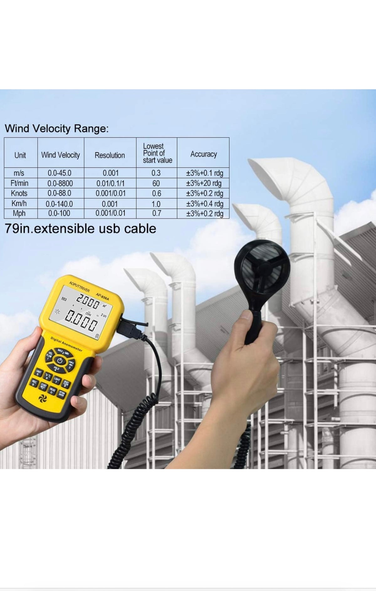 Dryer Vent and HVAC Digital Anemometer