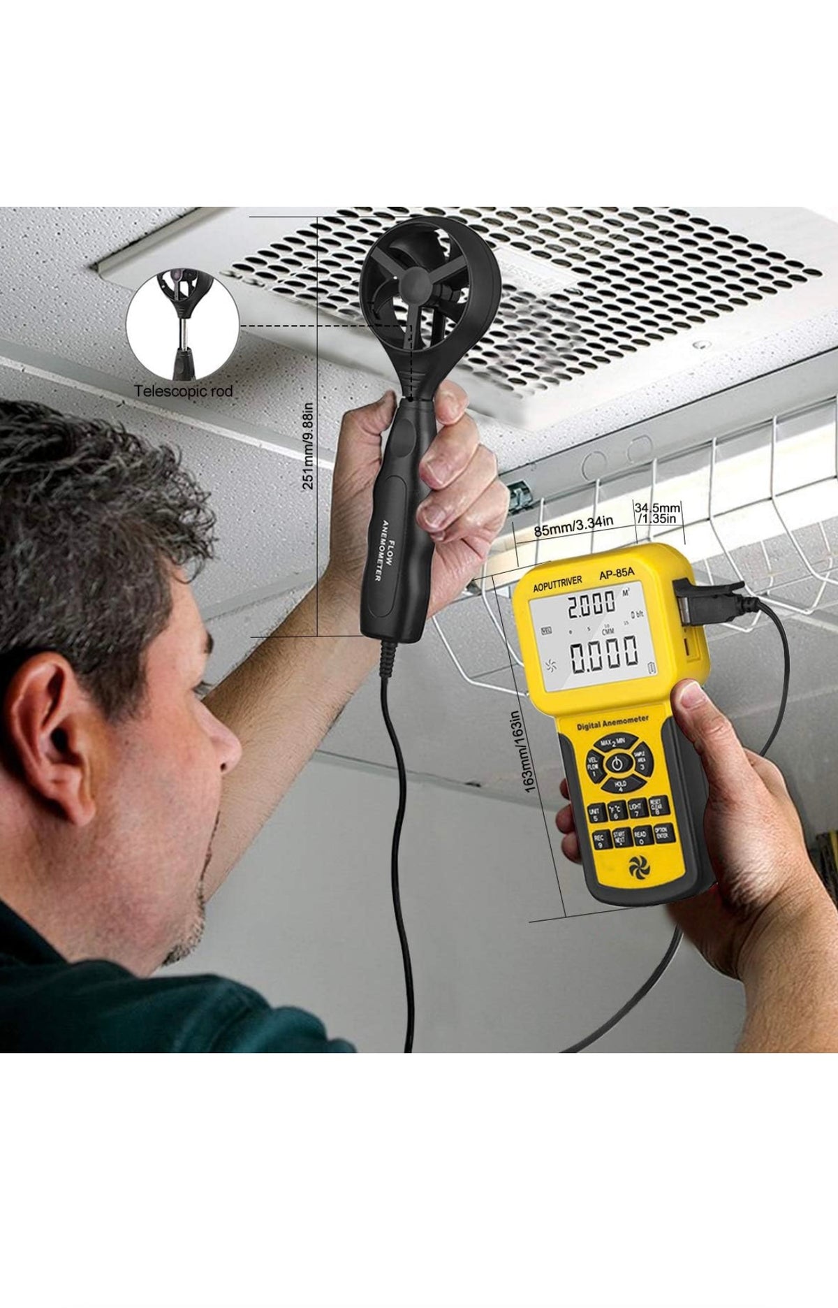 Dryer Vent and HVAC Digital Anemometer