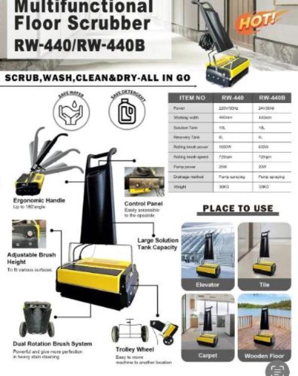 CRB 17” Cylindrical Brush Floor Scrubber