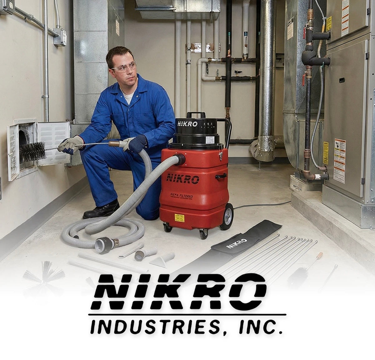 Nikro Dryer Vent Cleaning Equipment w/ Tool &amp; Rotary Brush Kit