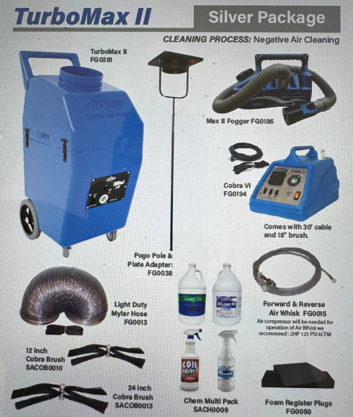 Air Care TurboJet Max 2 Air Duct Cleaning Machine – Silver Package