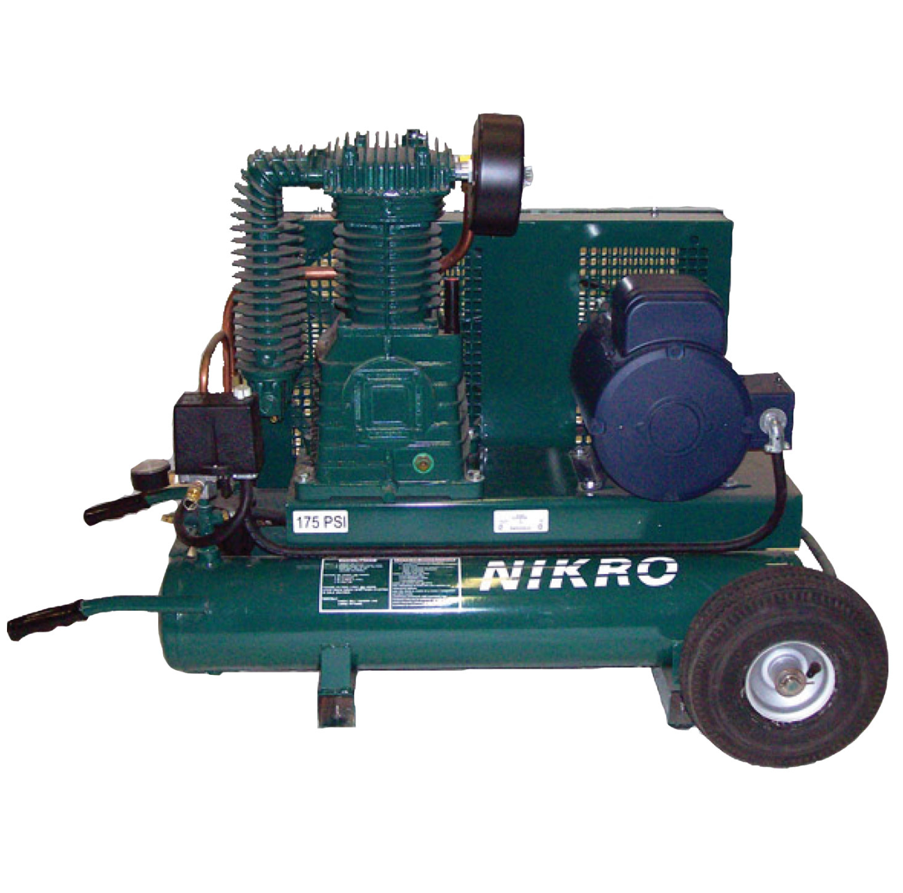 Nikro 5 H.P. 220V 2 Stage, 175 PSI Portable Electric Compressor