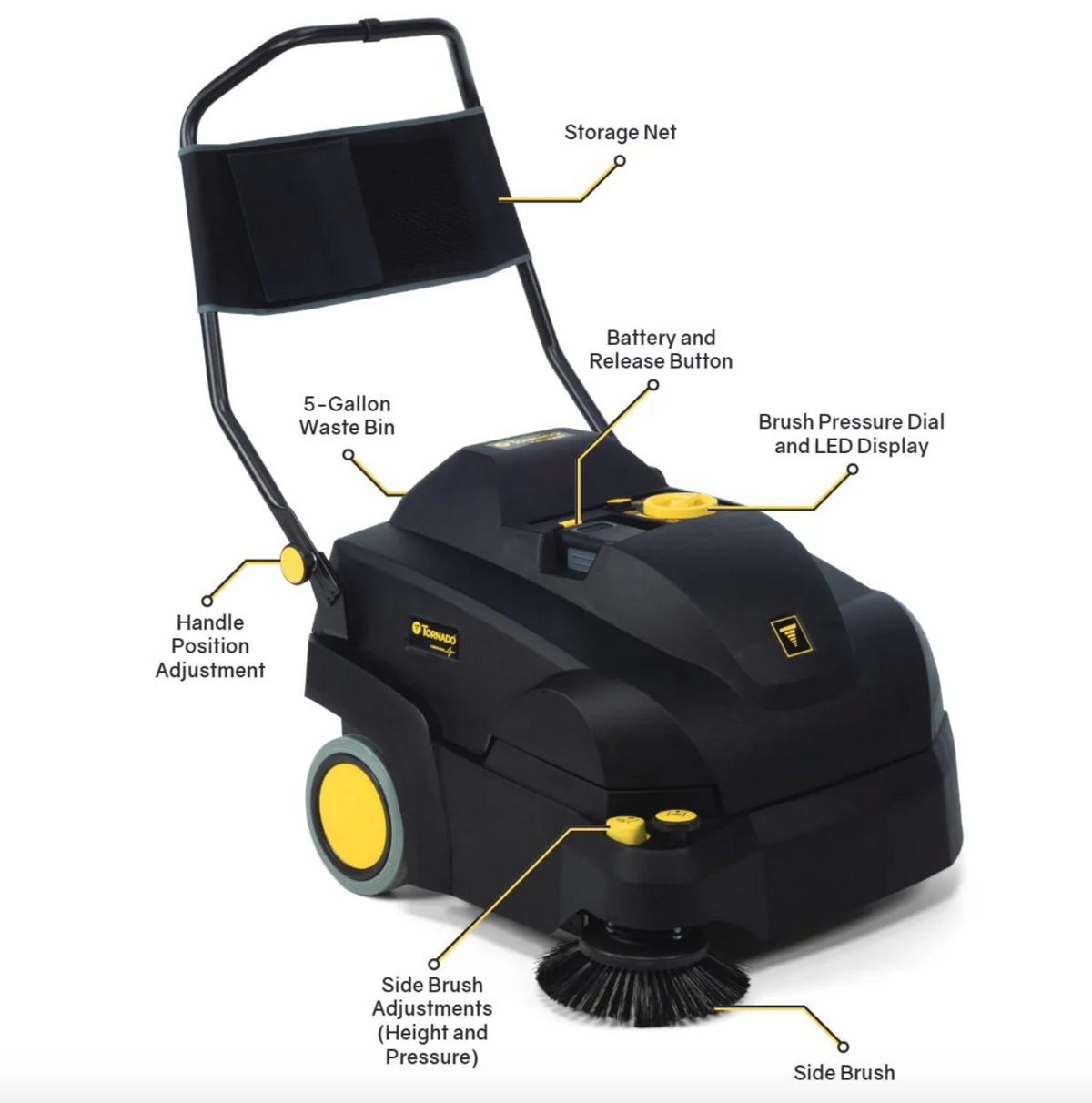 Tornado 26" Tempest Cordless Carpet Sweeper Vac