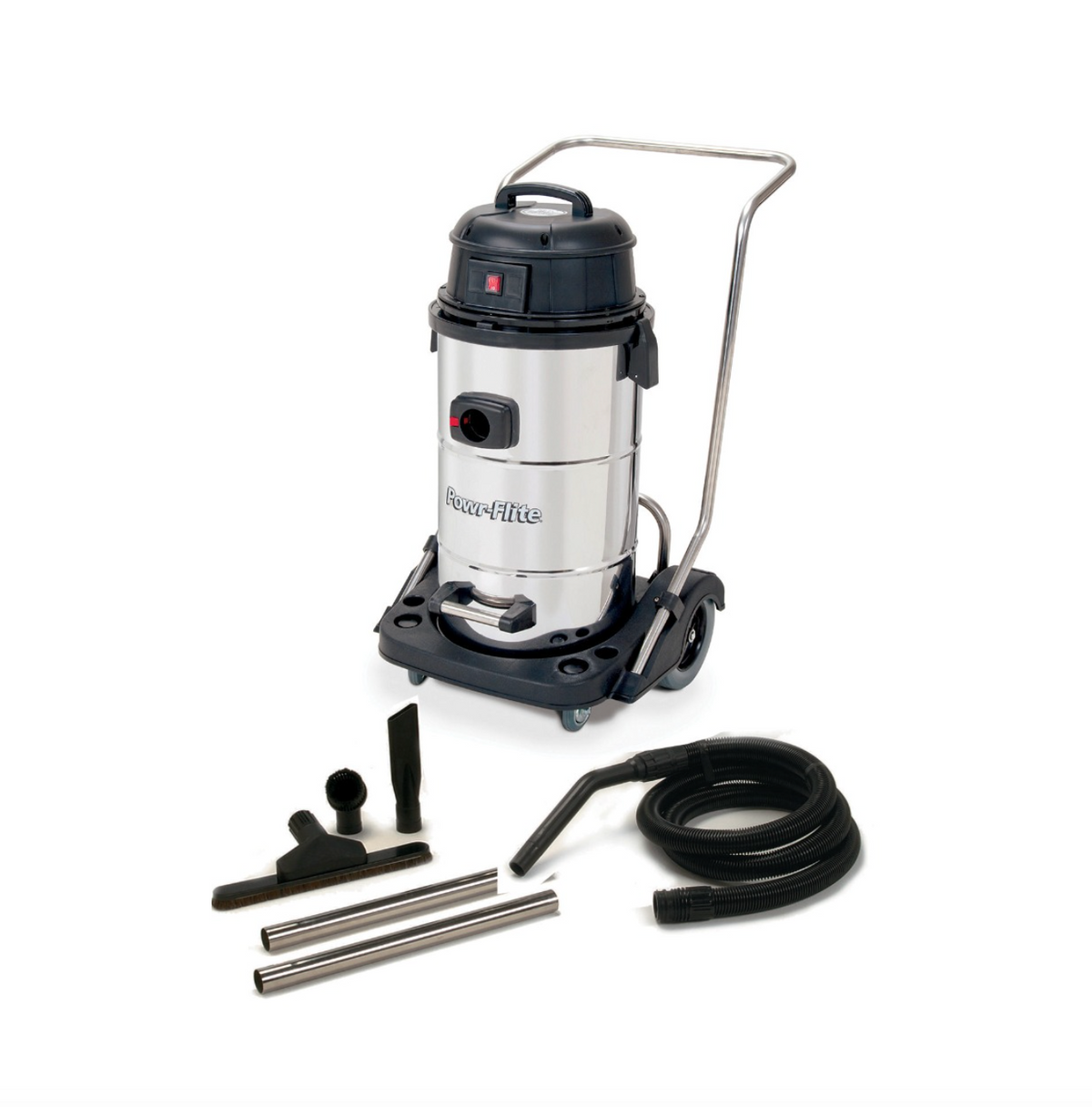 Powr-Flite Commercial Wet/Dry Vacuum 15 Gallon With Stainless Steel Tank and Tool Kit