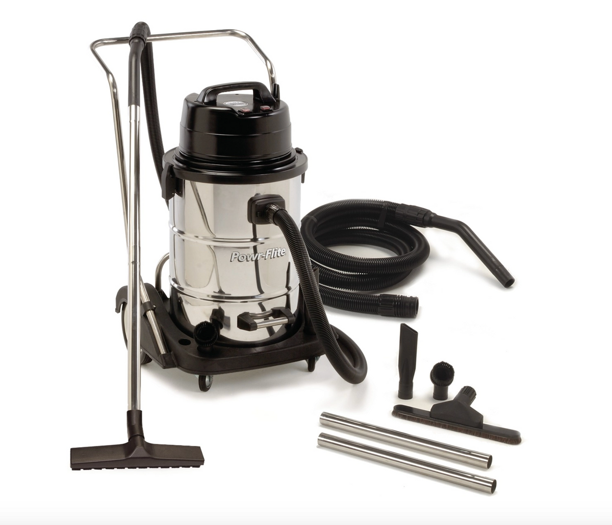 Powr-Flite Commercial Wet Dry Vacuum 20 Gallon Dual Motor with Stainless Steel Tank