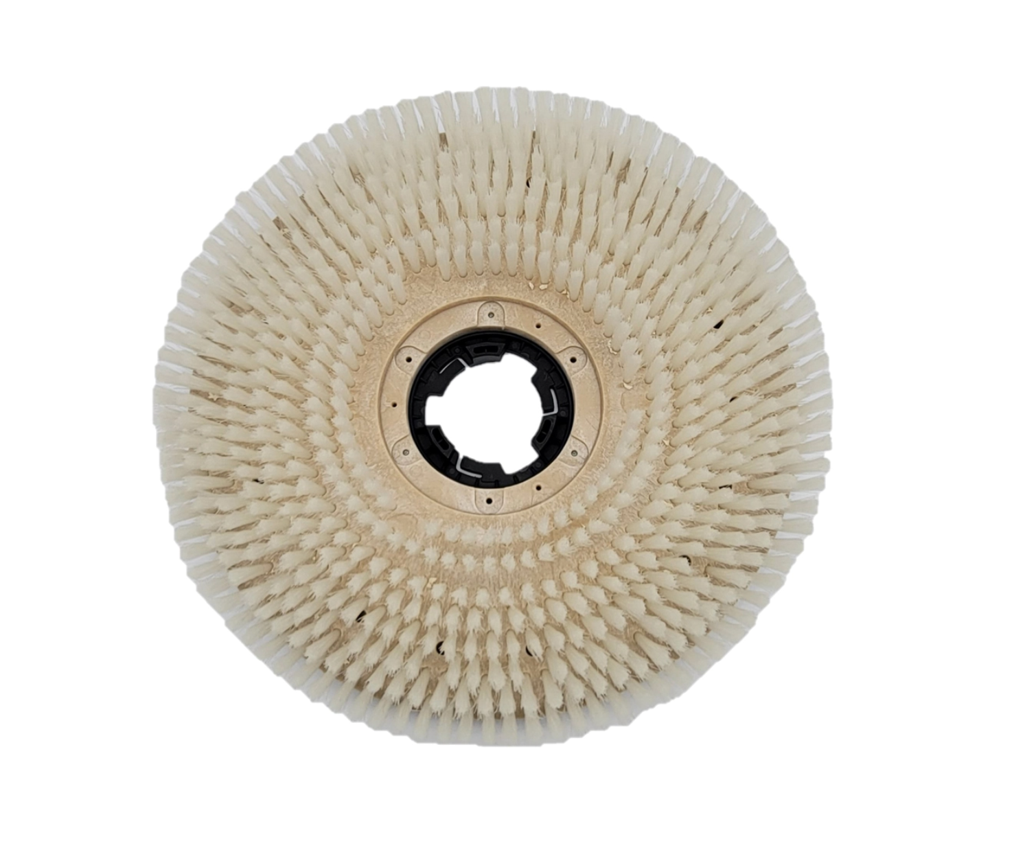 Round brush with bristle pattern on a white background - Powr-Flite 18″ Soft Nylon Scrub Brush for 20″ Machines