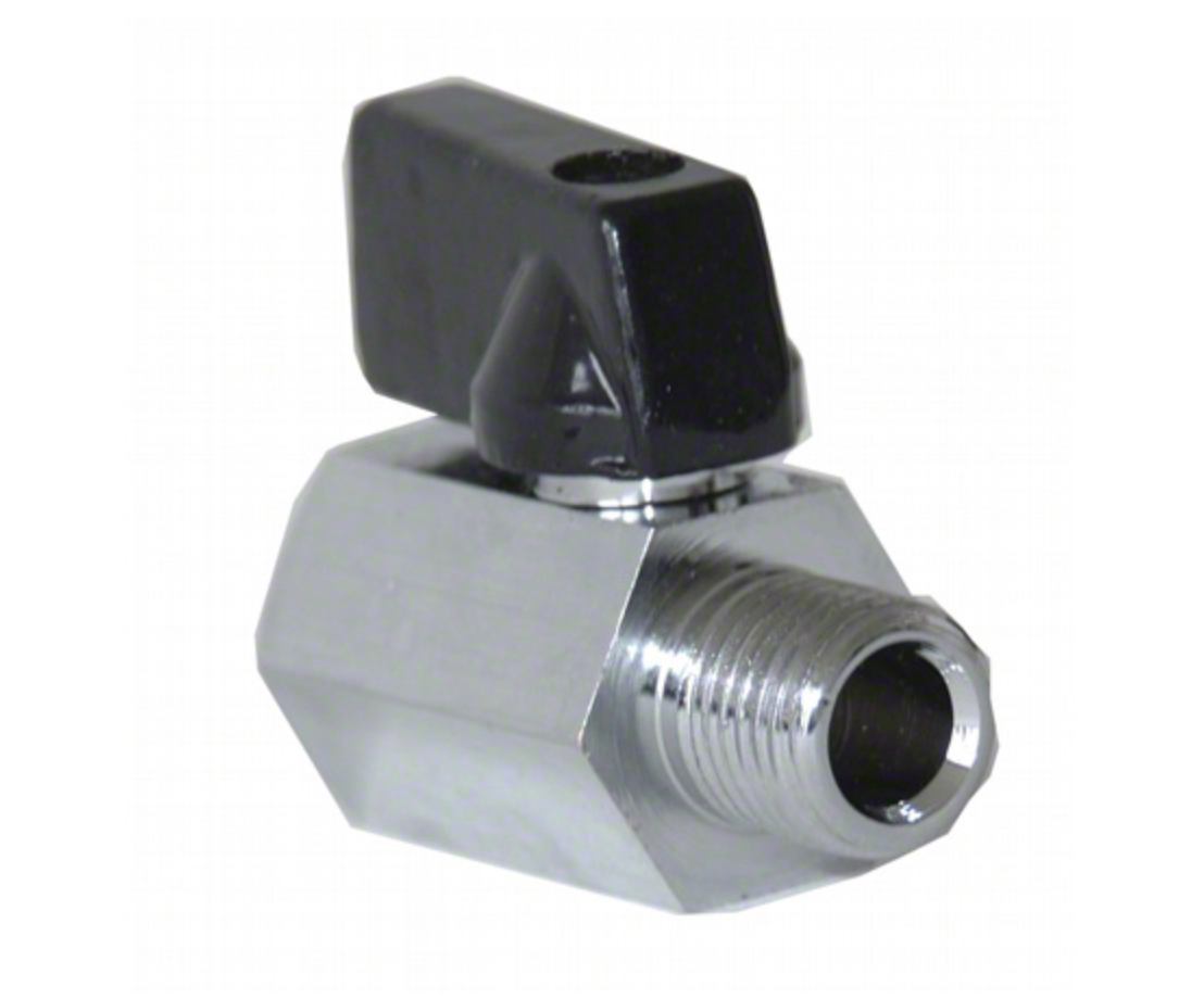 Westpak Ball Valve, Mini Hex Chrome 1/4" MXF