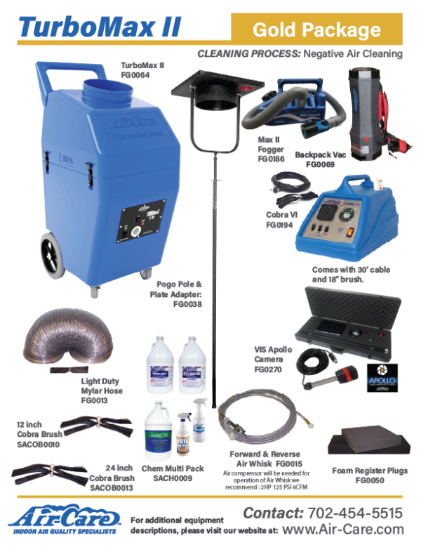 Air Care TurboMax 2 Air Duct Cleaning Machine – Gold Package