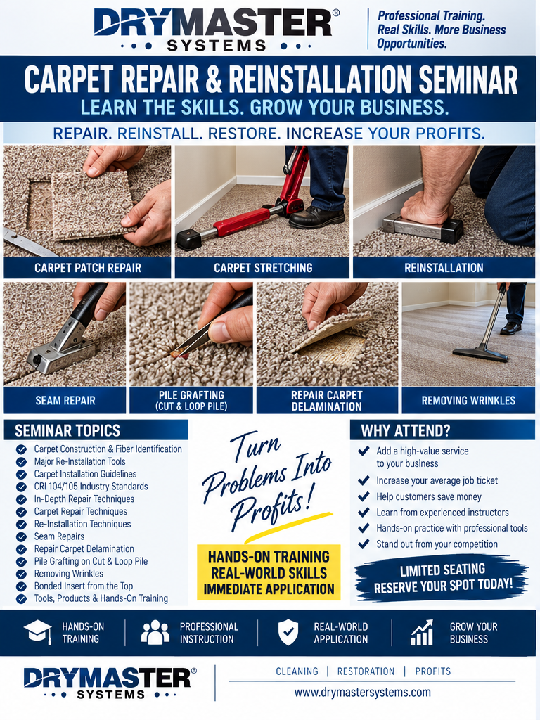 CRT-IICRC Carpet Repair &amp; Reinstallation Seminar