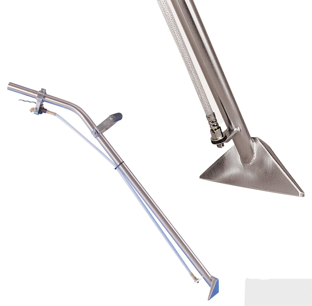 PMF 9-3/4inch Wide Stainless Steel Carpet Wand, 2 Piece Single Bend 1 Jet, 120psi