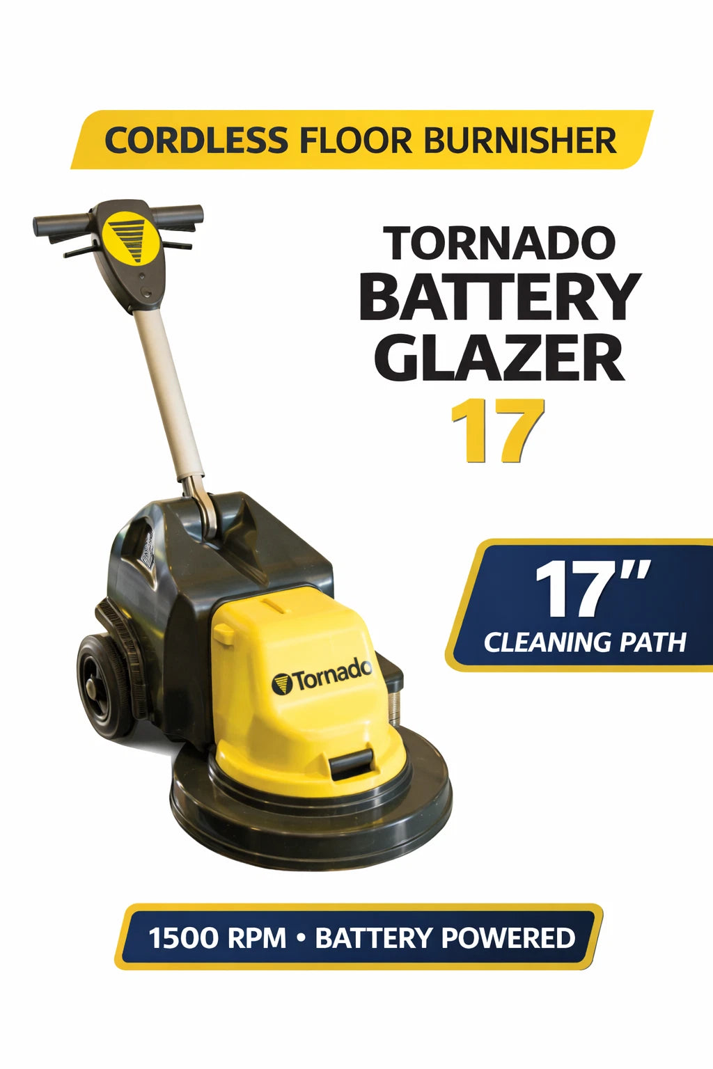Tornado Battery Glazer 17, 1500 RPM