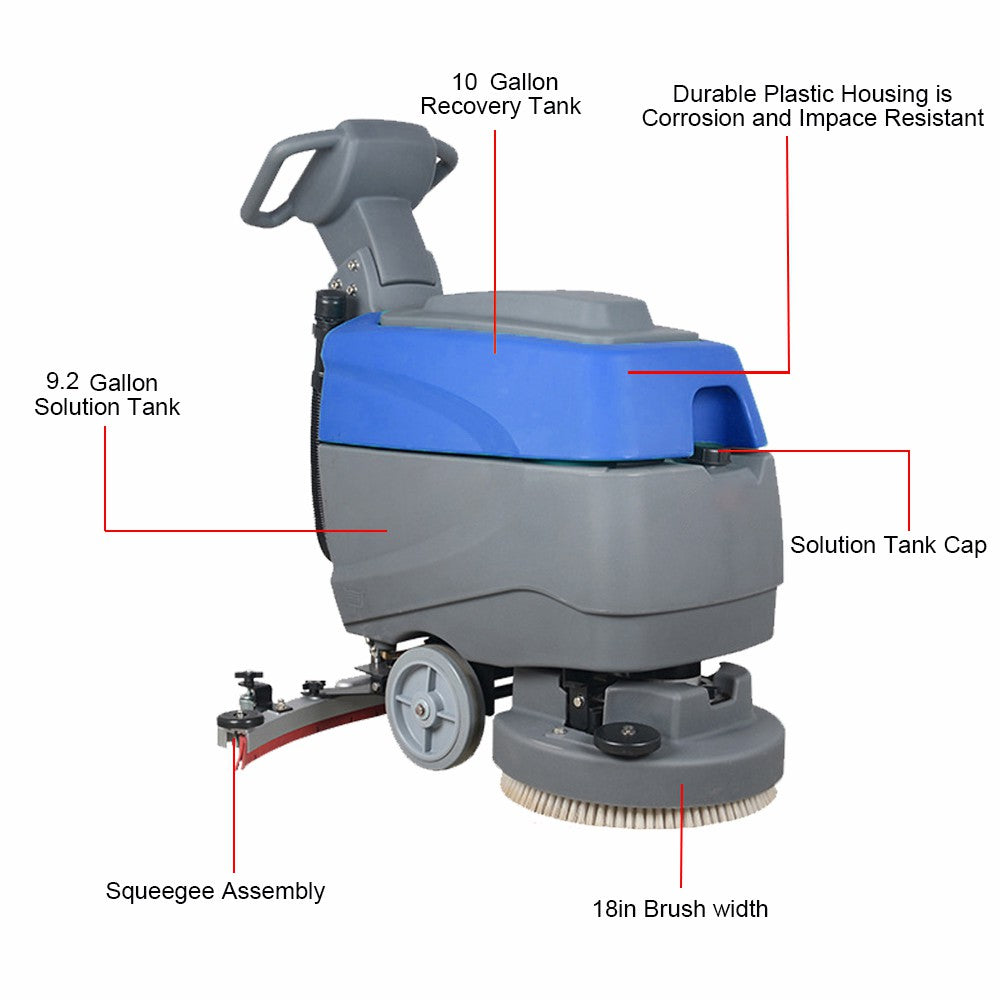 Cordless 9 Gallon Walk-Behind Commercial Floor Scrubber
