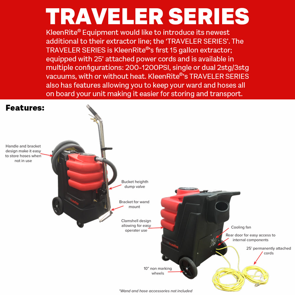 Traveler 15 Gallon Carpet Extractor 500 PSI